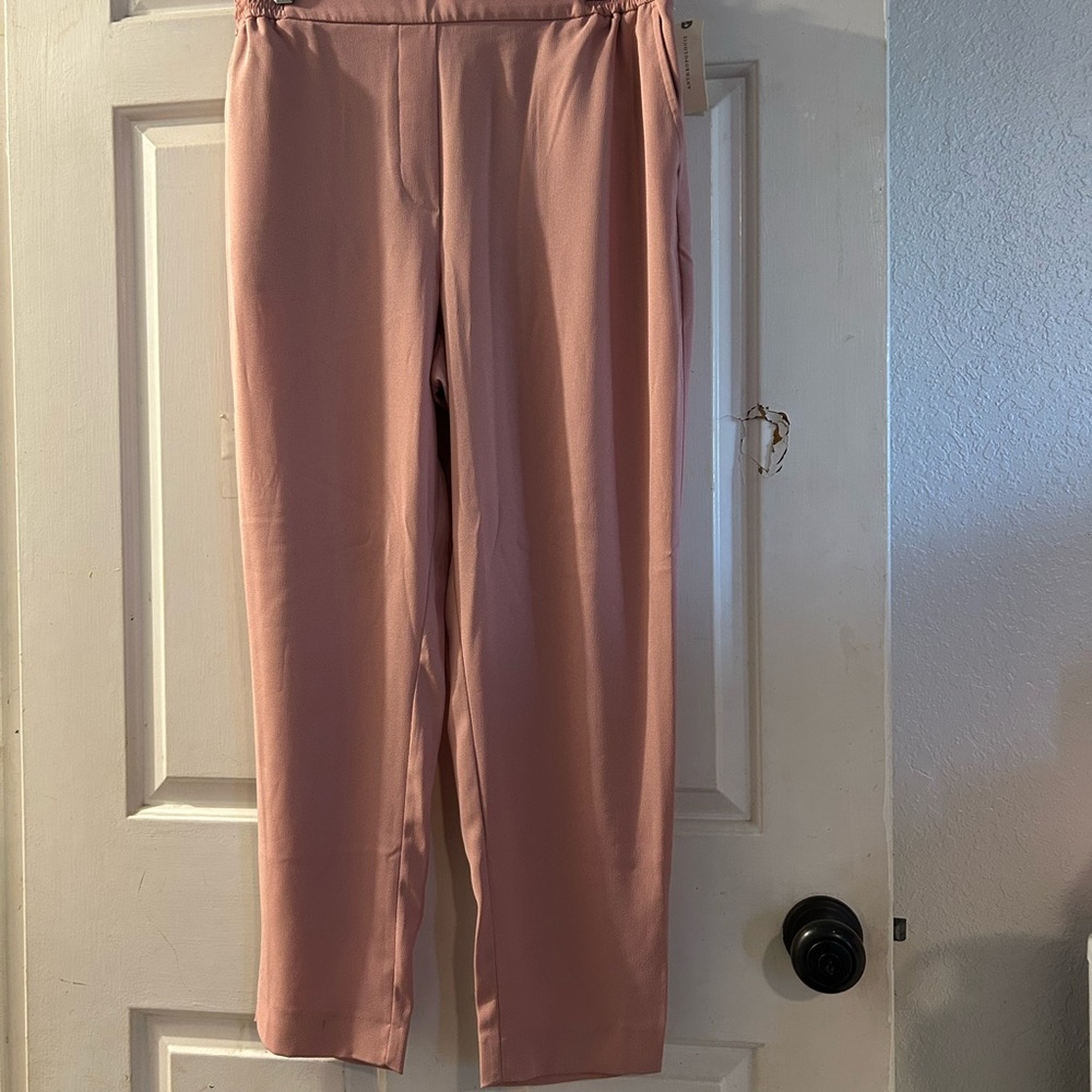 Anthropologie Blush Pink Straight-Leg Pants